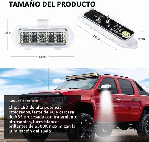 Vista 5 de Luces LED para espejos de charco para Chevy Silverado 1500 Classic Avalanche 1500 2500 GMC Sierra 1500 Classic Cadillac Escalade/Escalade ESV EXT