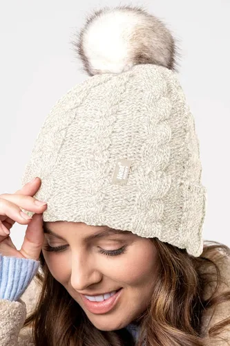 Vista 4 de Heat Holders - Gorro térmico de punto grueso para mujer con pompón