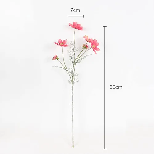 Vista 2 de 2 piezas de plantas de flores artificiales Coreopsis, arreglos de flores de seda, ramos de boda, decoraciones, centros de mesa florales de plástico