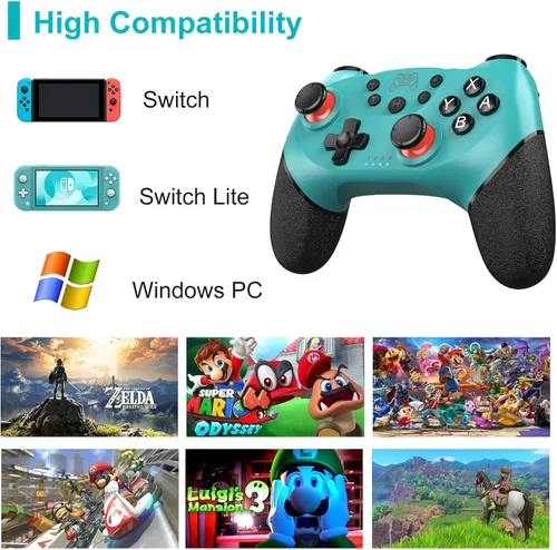 Vista 4 de Sefitopher Controlador de interruptor inalámbrico, controlador profesional compatible con Nintendo Switch, controlador de PC compatible con sensor