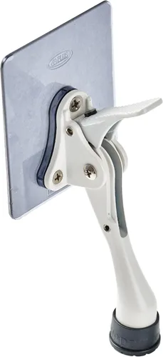 Vista 8 de HOME&I Tope de puerta abatible de 4 pulgadas con placa de montaje autoadhesiva grande, tope de puerta ajustable resistente, soporte de puerta Negro