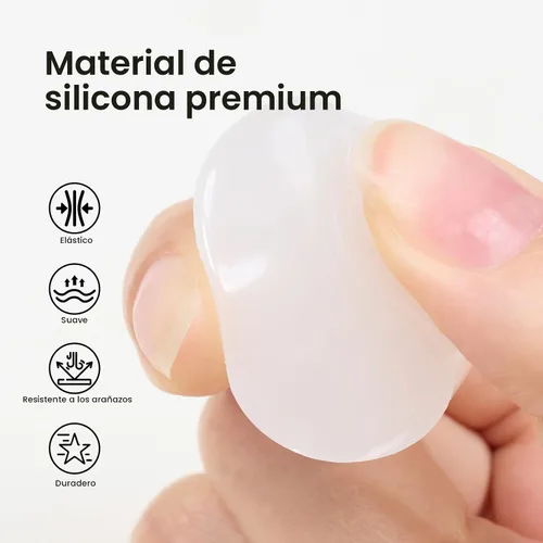 Vista 4 de Beetles Sello de Uñas 3 Piezas Kit de Sello de Uñas de Punta Francesa de Silicona con Cabezales de Sello de Uñas de Repuesto y Raspadores