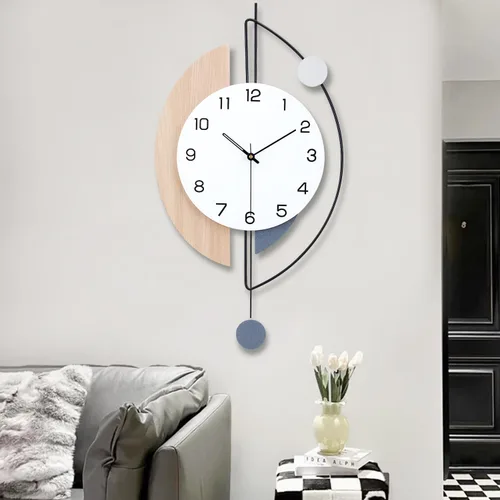 Vista 7 de Dankeit Reloj de Pared, Relojes de Pared Decorativos Grandes con Péndulo, Funciona con Pilas, Reloj de Pared de Cuarzo de Calidad Silenciosa