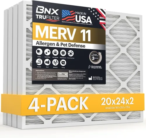 Vista 39 de BNX TruFilter - Filtro de aire MERV 11 de 10 x 10 x 1 pulgadas (paquete de 4) – Fabricado en Estados Unidos – Defensa contra Alérgenos Filtros