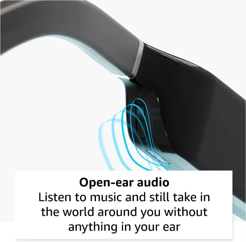 Vista 6 de Lentes inteligentes Carrera con Alexa (modelo más nuevo), Lentes inteligentes con audio, Armazón negro estilo sprinter con cristales de sol