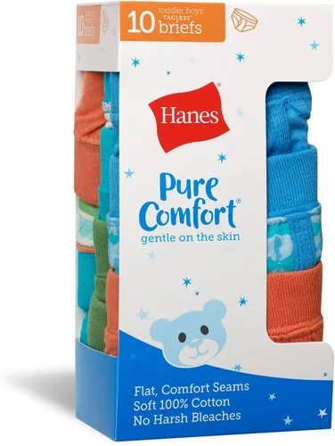 Vista 5 de Hanes Toddler Boys' Underwear, Pure Comfort 100% Cotton Boxer Briefs & Briefs Available, 10-Pack