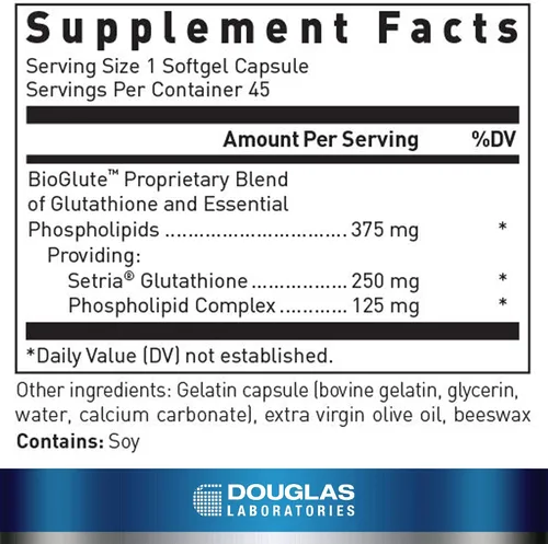 Vista 2 de Douglas Laboratories Glutatión liposomal, 45 cápsulas de cápsula blanda