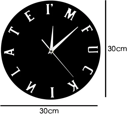 Vista 3 de The Geeky Days I'm F #*kin Reloj de pared tardío Reloj maduro Sweary Moods Expresión Nueva concepción del tiempo, el reloj de pared perfecto