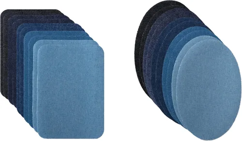 Vista 10 de Johnson & Smith Parches para planchar – Parche de 14 piezas para reparación de ropa, pantalones – Parches adhesivos de tela en 2 formas – Fácil
