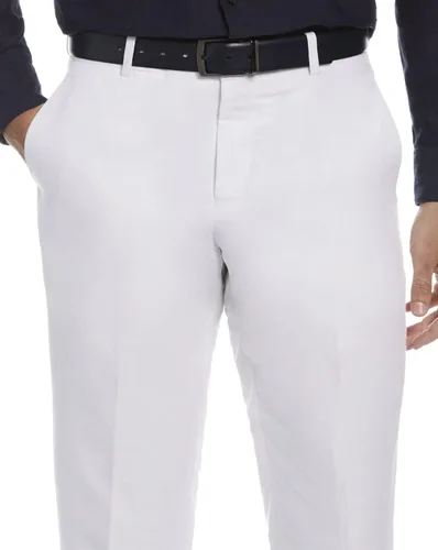 Vista 3 de Perry Ellis Pantalón de mezcla de lino de ajuste moderno para hombre Blanco brillante