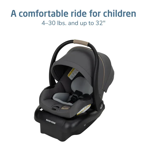 Vista 2 de Maxi-Cosi Mico Pro Asiento de automóvil infantil para bebé con base, silla ventilada, almohadilla suave para reposacabezas, pestillo de fácil