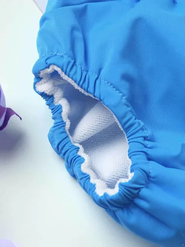 Vista 6 de iiniim Pañales de natación reutilizables para bebés niños y niñas, pañales lavables para piscina, pantalones de natación, color azul, de 12 a 18