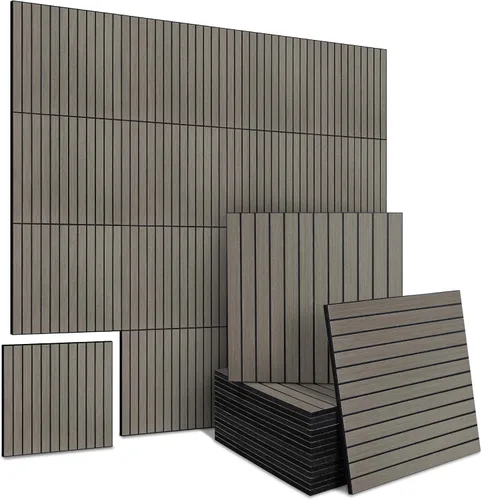 Vista 9 de Paquete de 16 paneles acústicos de pared autoadhesivos, 11.8 x 11.8 pulgadas, fieltro acústico de PET insonorizado y cancelación de ruido, paneles