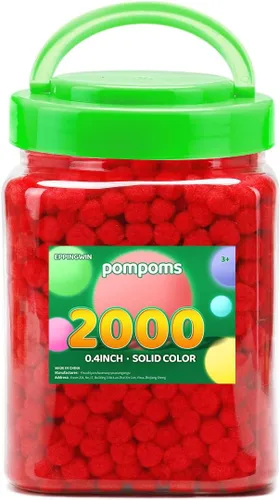 Vista 16 de Eppingwin - 2000 pompones negros, pompones suaves de 1 cm para manualidades, 0.4 pulgadas para proyectos de bricolaje de arte y manualidades (negro)
