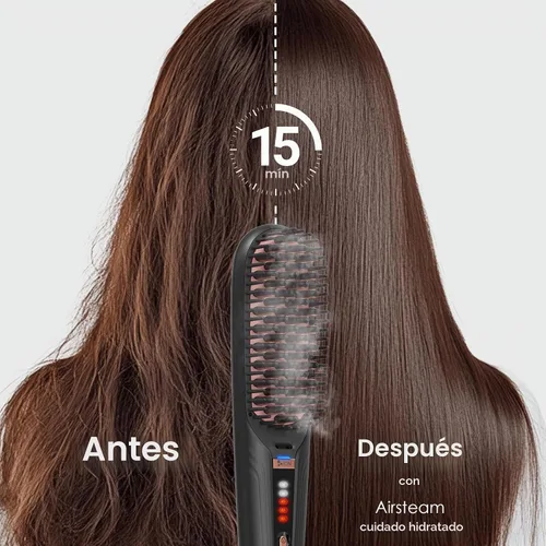 Vista 7 de TOME Cepillo de pelo de vapor, 2 niveles de vapor, 3 calor 360–430°F Negro