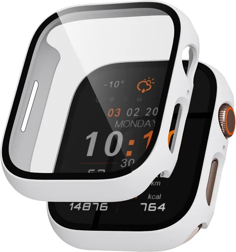 Vista 32 de Juego de 2 fundas de PC duro para Apple Watch SE 3 (2025) / SE2 / SE / Series 6/5/4, protector de pantalla de 40 mm, con protector de pantalla