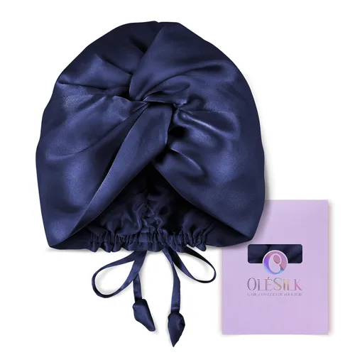 Vista 16 de OLESILK - Gorro de seda para dormir para mujeres: 100% seda de morera de 22 momme, ajuste ajustable para el cuidado del cabello nocturno, sin Negro
