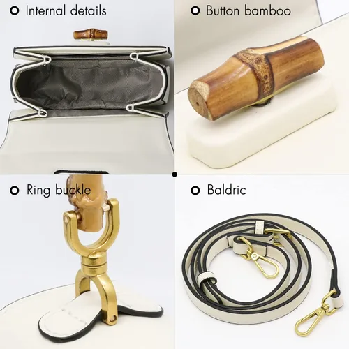 Vista 7 de Bolso de mano para mujer, bolso cruzado con asa superior en forma de bambú