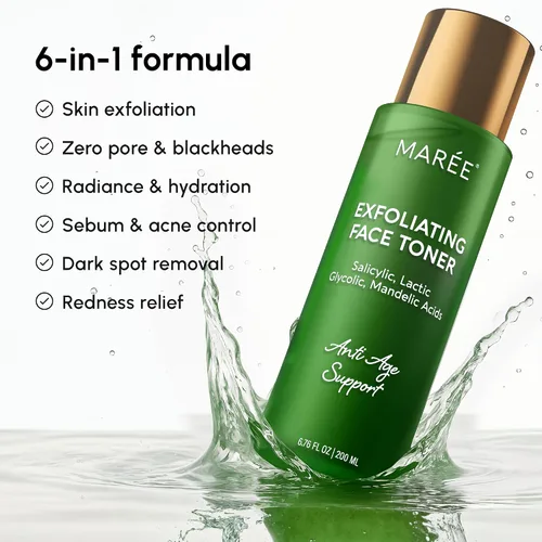 Vista 3 de MAREE Tónico Exfoliante con Ácido Salicílico – Exfoliante Facial AHA BHA & Limpiador de Poros – Exfoliante Líquido BHA para Cuidado de Sebum y Piel