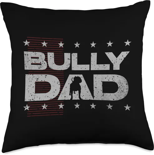 Vista 4 de American Bully or Bully Dad for bully dog Almohada para amantes de los perros Bulldog o American Bully, 16.0 x 16.0 in, multicolor