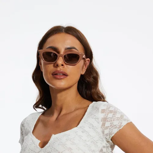Vista 2 de Saveen Gafas de sol retro de moda TAC ojo de gato para mujer, montura rectangular TR90 gruesa gafas de sol polarizadas protección UV400