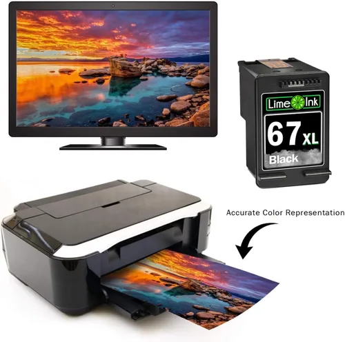 Vista 5 de Limeink 1 cartucho de tinta remanufacturado para HP Ink 67 XL para HP 67xl Black Cartridge 67xl Impresora Black Envy 6000 67-1
