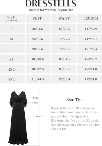 Vista 5 de DRESSTELLS Vestido formal para mujer, vestido de madre de la novia, invitada de boda, dama de honor, vestido largo de fiesta de graduación, vestidos