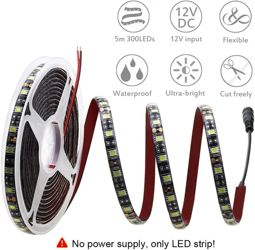 Vista 2 de Alitove 5050 - Tira de luces Led, Negro, ALT-5CW300WPBK