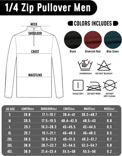 Vista 6 de JumGear-Life 3Pack Quarter Zip Pullover Men Long Sleeve Sweatshirts Running Athletic Golf Gym Shirt Quick Dry