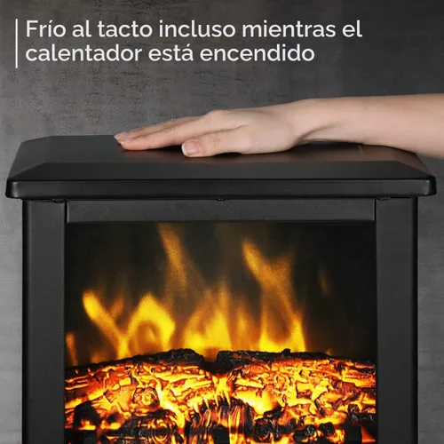 Vista 4 de TURBRO Suburbs TS17 - Estufa eléctrica compacta para chimenea, calentador independiente de 18 pulgadas con llama realista, certificado CSA