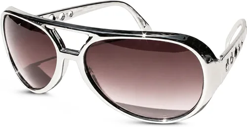 Vista 4 de NEON NATION The King of Rock and Roll - Gafas de sol grandes para disfraz de Las Vegas Dorado