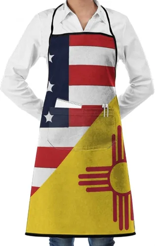 Vista 37 de Delantal unisex con cuello ajustable con bolsillos espaciosos y lazos largos