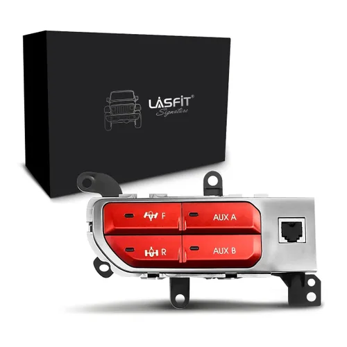 Vista 11 de LASFIT Kit de banco de interruptores auxiliares, panel de interruptor auxiliar Plug & Play estilo OEM, tablero de 4 botones 4 x 30 A para Wrangler