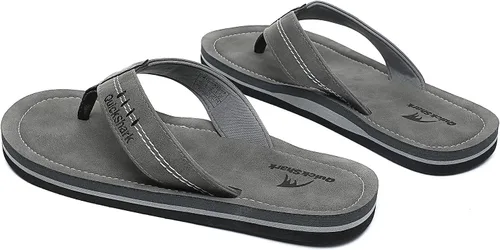 Vista 2 de Quickshark Sandalias de cuero para hombre, sandalias de playa con soporte de arco