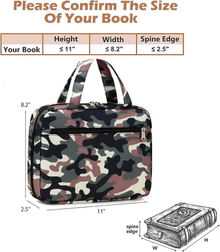 Vista 4 de Octsky Fundas para libros de la Biblia para hombre, funda protectora para la Biblia con bolsillo, verde militar
