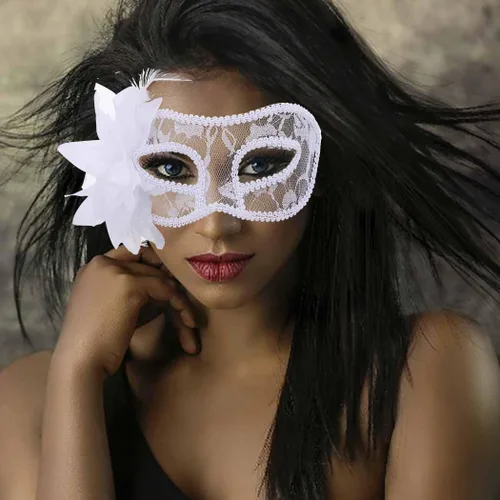 Vista 6 de Tgirls Máscara de mascarada para mujer, máscaras de encaje de flores, máscara sexy para ojos, disfraz de fiesta, baile de graduación, máscara facial