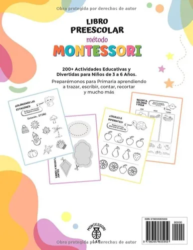 Vista 2 de Libro Preescolar XXL - Método Montessori 200+ Actividades Educativas y Divertidas para Niños de 3 a 6 Años. Preparémonos para Primaria aprendiendo a
