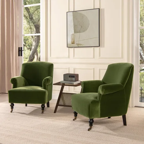Vista 8 de Jennifer Taylor Home Eloise - Sillón plisado de 30 pulgadas, terciopelo de rendimiento naranja quemado