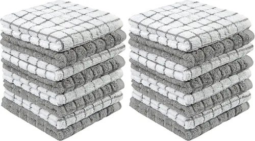 Vista 25 de Bumble - Toallas de cocina y paños de cocina (8 unidades) Toallas de cocina 100% algodón 12 x 12 pulgadas 405 GSM Trapos suaves, altamente