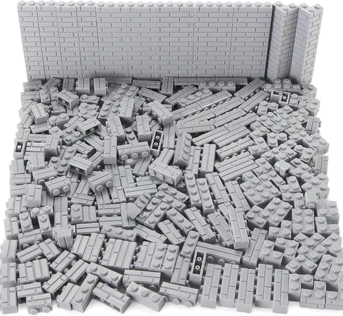 Vista 7 de Juego de ladrillos de perfil de mampostería a granel de 260 piezas de bloques de construcción para pared de construcción de casas, piezas MOC