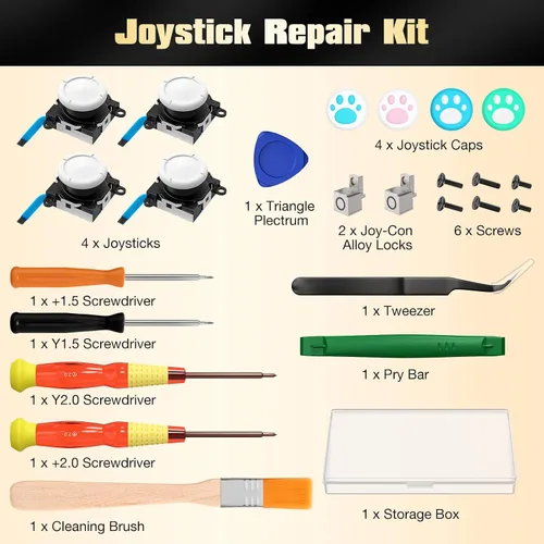 Vista 3 de MoKo Joycon Joystick de repuesto, 24 piezas, kit de reparación Joycon, 4 unidades de palillos analógicos 3D para Nintendo Switch OLED 2021Switch