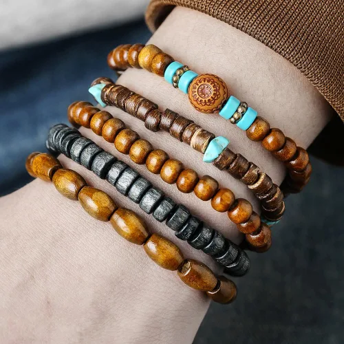 Vista 2 de Gothic Bracelet Adjustable Punk Braided Multilayer Grunge Set Beaded Bracelets Emo Metal Cuff Wrap Bracelets Stackable Meaningful Gift