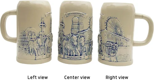 Vista 4 de Essence of Europe Gifts Beer Stein Munich Beer Wagon Taza de cerveza de gres por E.H.G .5 Litro