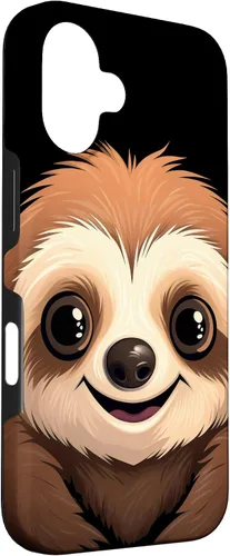 Vista 3 de Carcasa para iPhone 16 con cara de perezoso perezoso
