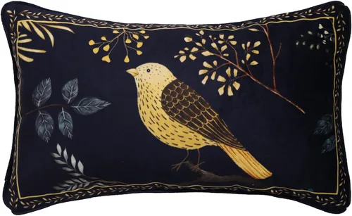 Vista 82 de patdrea Funda de almohada de terciopelo francés de diseño, 18 x 18 pulgadas Aviario
