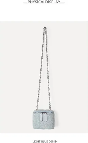 Vista 2 de Fishion Small Corssbody Pouch for Women Waist Chain Bag Cosmetic Denim Advanced Shoulder Bag (Chain strap 42.9")
