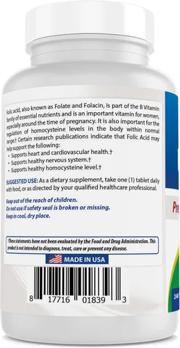 Vista 6 de Best Naturals Ácido fólico 1000 mcg (vitamina B9), 240 tabletas
