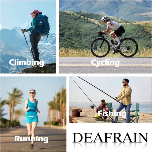 Vista 6 de DEAFRAIN Lentes de sol deportivos polarizados para hombres y mujeres, ideales para ciclismo, pesca, correr, conducir, marco irrompible TR90