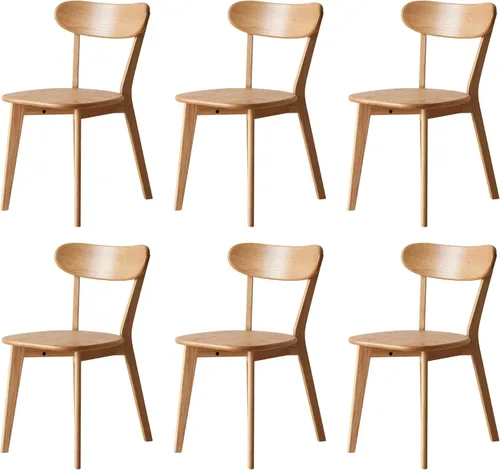 Vista 19 de Sillas de comedor 100% de madera maciza de roble - Sillas de cocina, silla de estudio de diseño moderno clásico para una vida elevada (Negro-1)