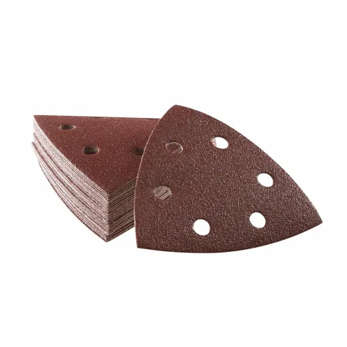 Vista 7 de BOSCH SDTR040 Triángulo de detalle, hoja de lijado de gancho y bucle, rojo, grano 40, paquete de 5